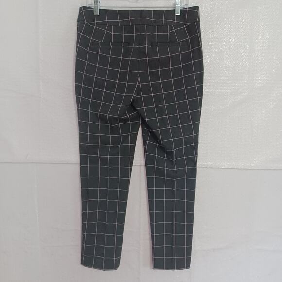 LOFT Marisa Slim Leg Career Dress Pant Women's Size 6 Gray Pink Windowpane NEW - Picture 2 of 10